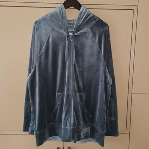 OFFLINE By Aerie After Party Velour Oversized Full Zip Hoodie - (L)